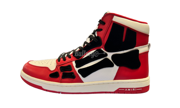 Amiri Skel-Top Leather and Suede High-Top Red White Sneakers - side view