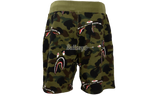 BAPE Shark 1st Green Camo Wide Sweat Shorts