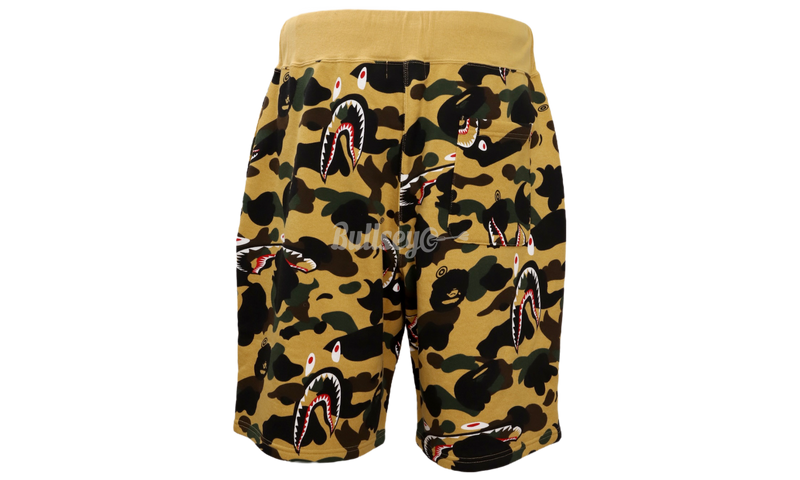 BAPE Shark 1st Yellow Camo Wide Sweat Shorts