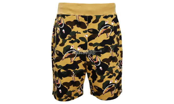 BAPE Shark 1st Yellow Camo Wide Sweat Shorts-Bullseye Store Sneaker Boutique