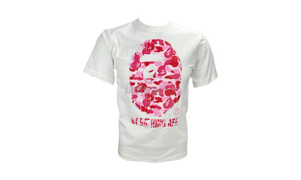 Bape ABC Camo Big Ape Head White/Pink T-Shirt-Urlfreeze Sneakers Sale Online