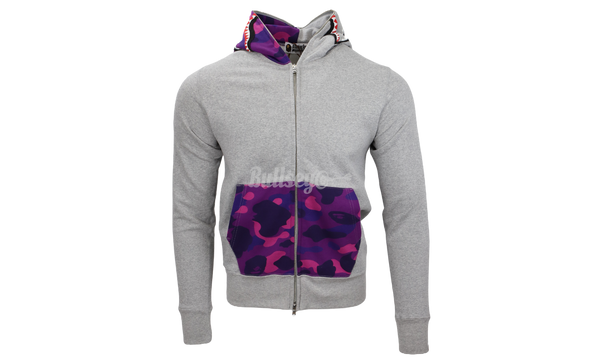 Bape Color Camo Shark Purple/Grey Full Zip Hoodie