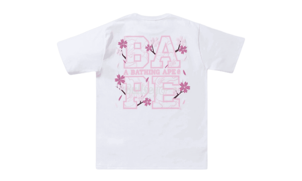 Bape Sakura Tri-Tree White/Pink T-Shirt-Court Purple 1s Jordan Graphic tees Pop Smoke Tribute
