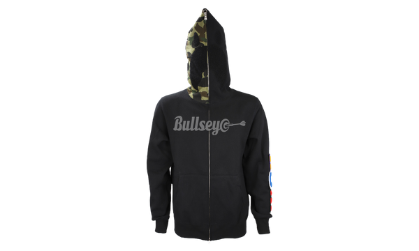 Bape Shark sudadera con Goal negra con velcro y cremallera