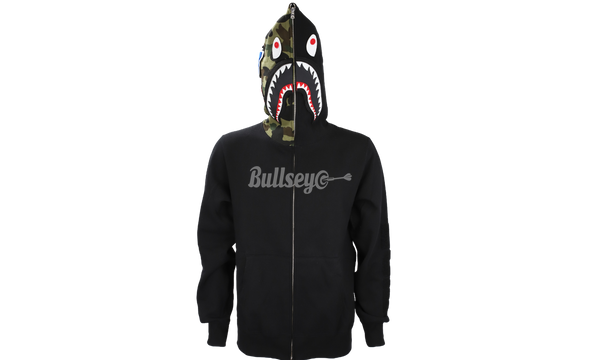 Bape Shark Velcro Black Zip-Up Hoodie-Bubbleback Sneaker In Mesh With Suede Inserts