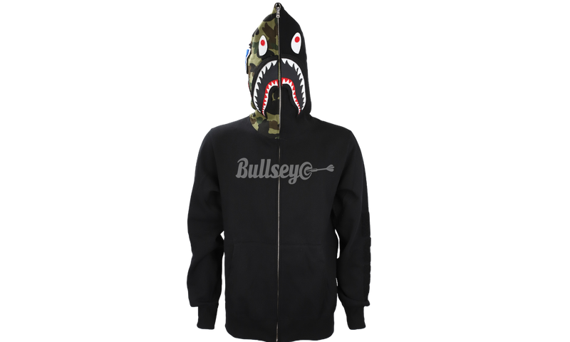 Bape Shark Velcro Black Zip-Up Hoodie-Bullseye Sneaker rhinestone-embellished Boutique
