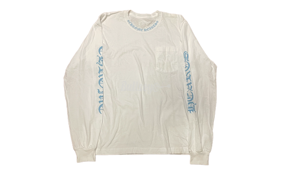 Chrome Hearts Neck Letters White/Blue Longsleeve T-Shirt-Bullseye Nike Boutique