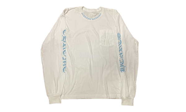 Chrome Hearts Neck Letters White/Blue Longsleeve T-Shirt-Bullseye Sneaker FILA Boutique