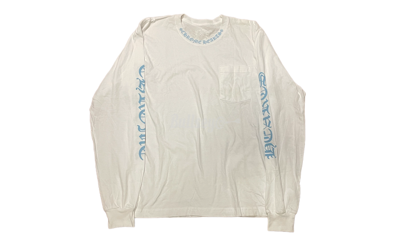 Chrome Hearts Neck Letters White/Blue Longsleeve T-Shirt-Urlfreeze Sneakers Sale Online