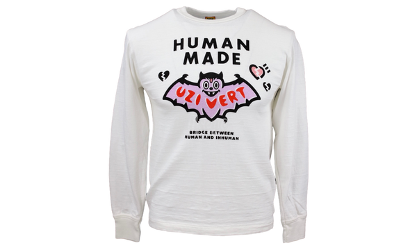 Human Made x Lil Uzi Vert White Longsleeve T-Shirt-Chelsea-Boots mit mandelförmiger Kappe Schwarz