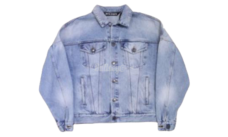 Palm Angels Back Logo Blue Denim Jacket