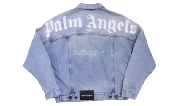 Palm Angels Back Logo Blue Denim Jacket-Nike air jordan 1 retro light green