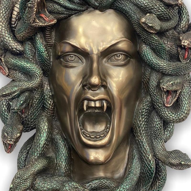 Medusa Wall Statue Greek Mythology Monster Statue Gothic Myth Legend Snakes Statues Wall Home Decor
