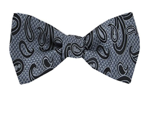 Cannage Bow Tie Gray Silk