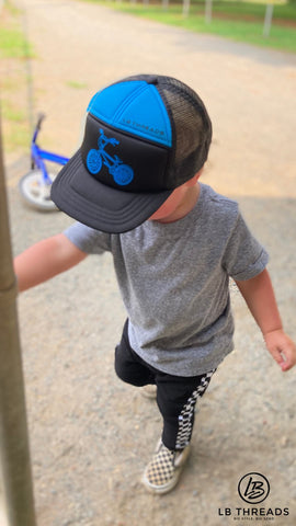 BMX bike snapback trucker hat for toddlers | LB Threads BMX