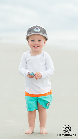 Toddler snapback hat at the beach | LB Threads Anguilla