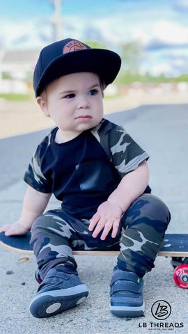 Toddler black snapback hat | Skate hat | LB Threads Athens hat