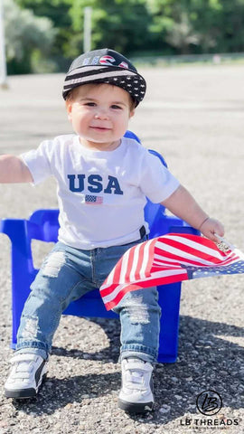 USA Toddler Snapback Hat | Baby Hat | Skate Hat | LB Threads