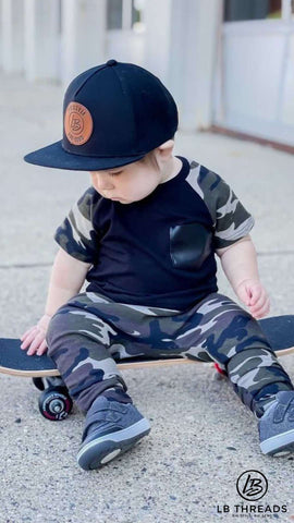 Toddler black snapback hat | Skate hat | LB Threads Athens hat