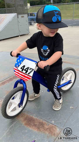 Black and blue BMX bike toddler snapback hat | LB Threads BMX