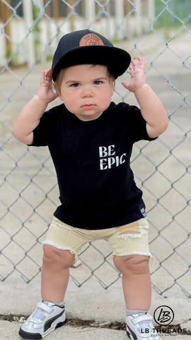 Black snapback hat for toddlers | Cool Toddler Style | LB Threads Athens hat
