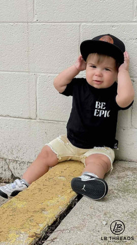 Black snapback hat for toddlers | Cool Toddler Style | LB Threads Athens hat