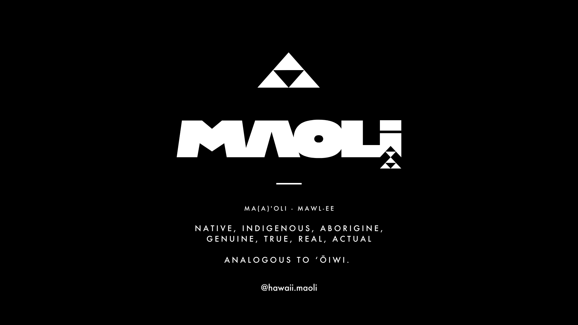 Definition of Maoli and the Native Hawaiian clothing company logo