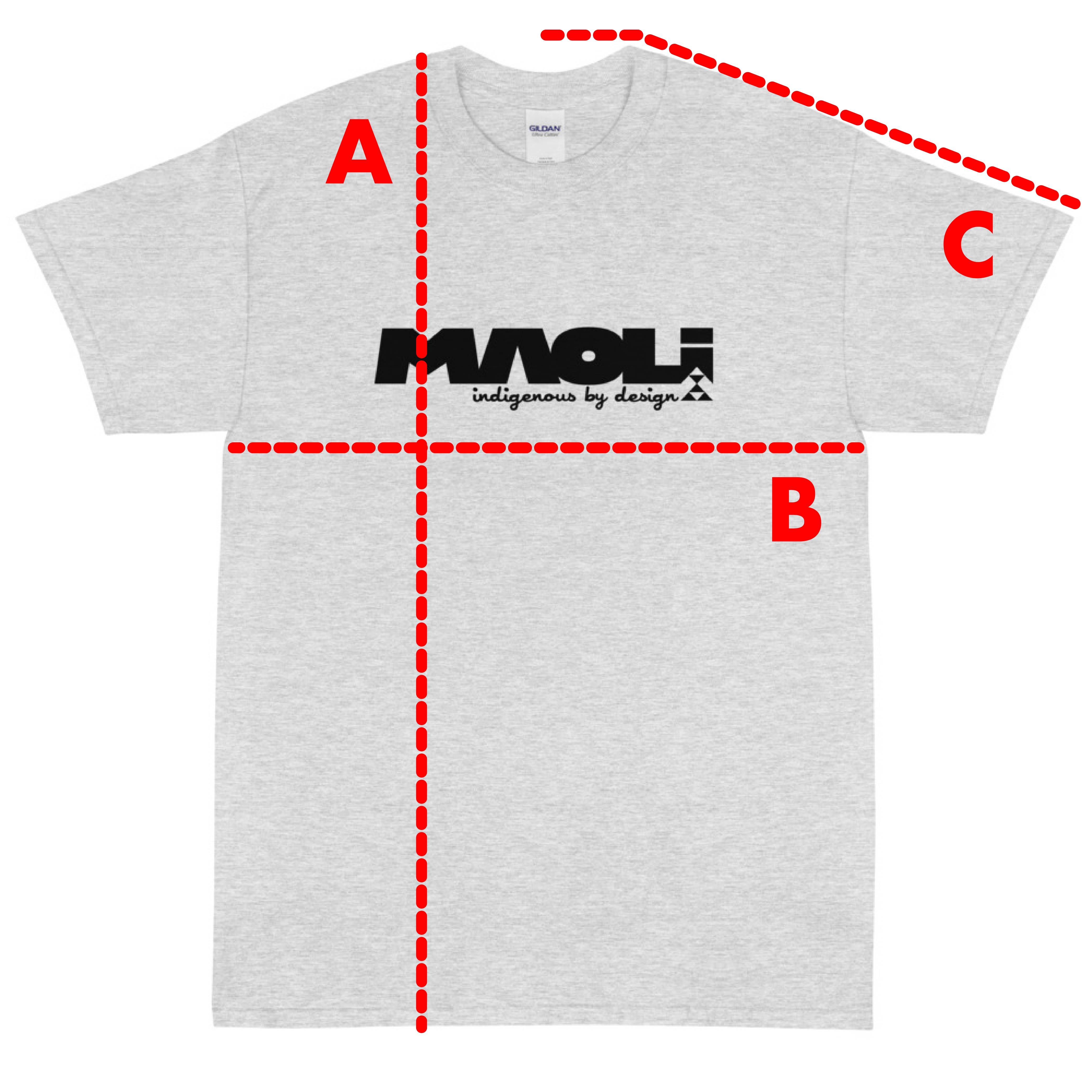 Maoli Classic-Fit Short Sleeve T-Shirt Measurements