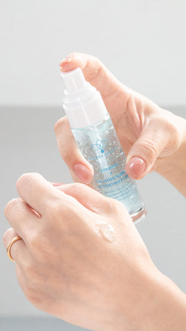 Feel the Quality: A close-up view of Collagen Elixir's luxurious texture showcased on the palm of a hand.