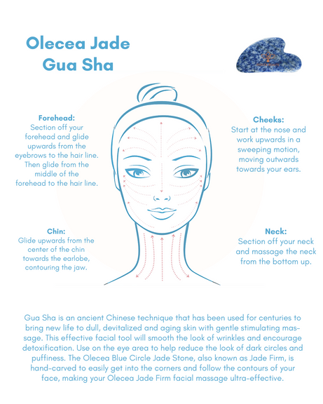 Blue Circle Jade Guasha Tool - Olecea ™ 