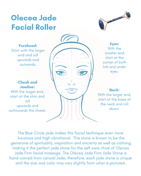 Blue Circle Jade Face Roller - Olecea ™ 