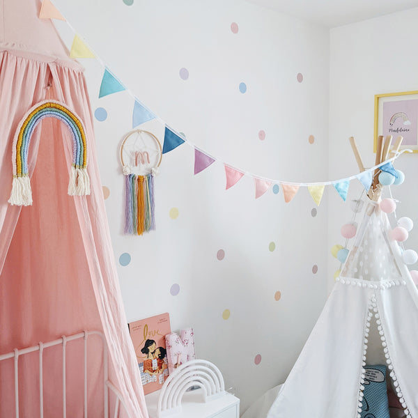 Attach bunting to a teepee