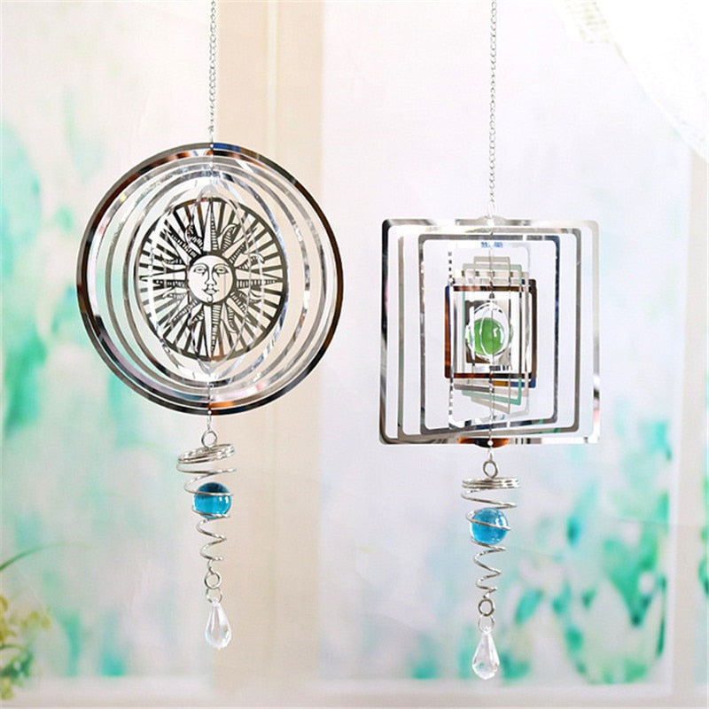 3D Metal Rotating Wind Chime