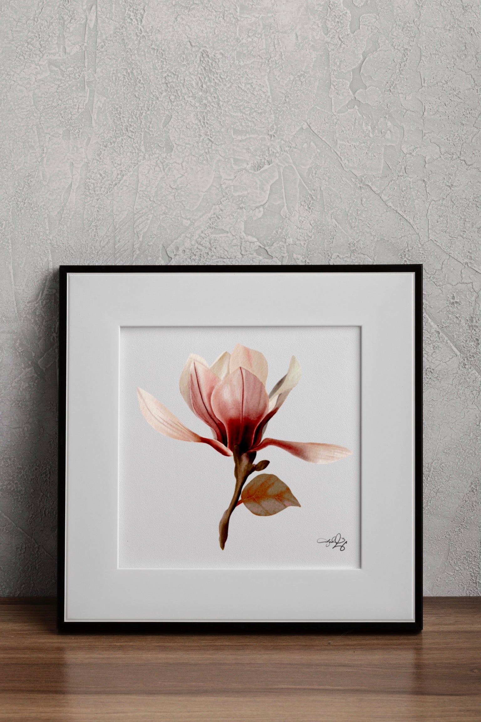 ART PRINT - MAGNOLIAS - WHITE & MAUVE - SILKSOIE product image