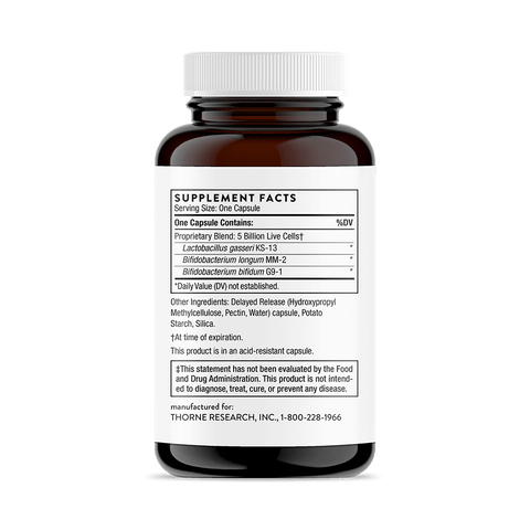 example of a properly labled human probiotic supplement showing the CFU count per capsule