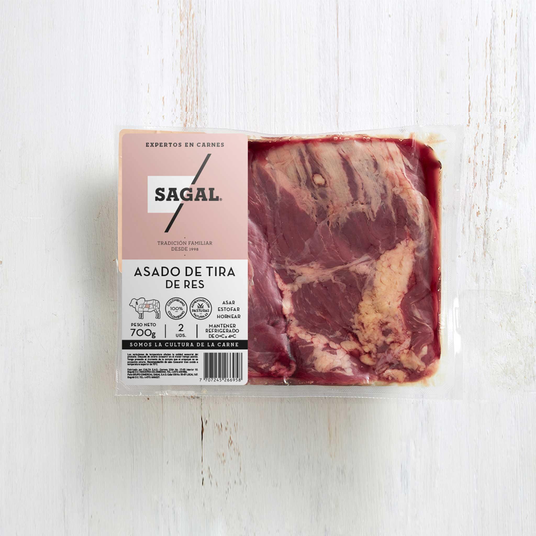 cometer Patriótico Extracción Sagal Expertos en Carne Madurada - Asado de Vacío de Res 500 g (Gramo a $  48.96) - Carne de Res Compra Online - Tienda Sagal