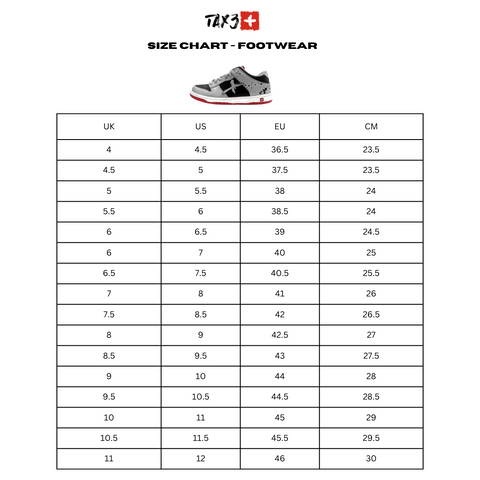 Footwear Size Chart