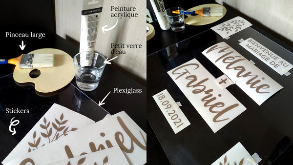 DIY panneau de bienvenue mariage sur plexiglass – Stickersjuice