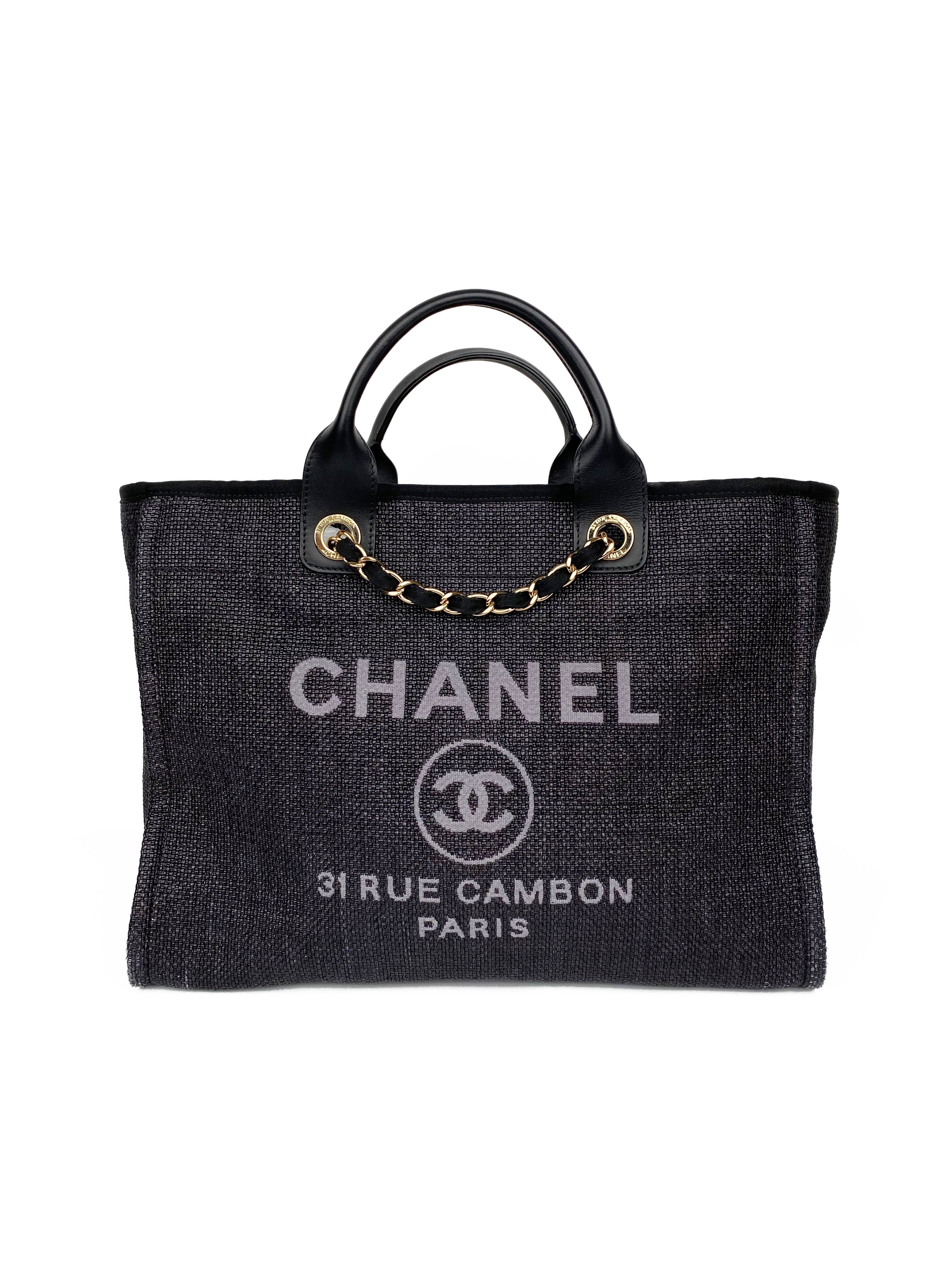 chanel canvas tote deauville