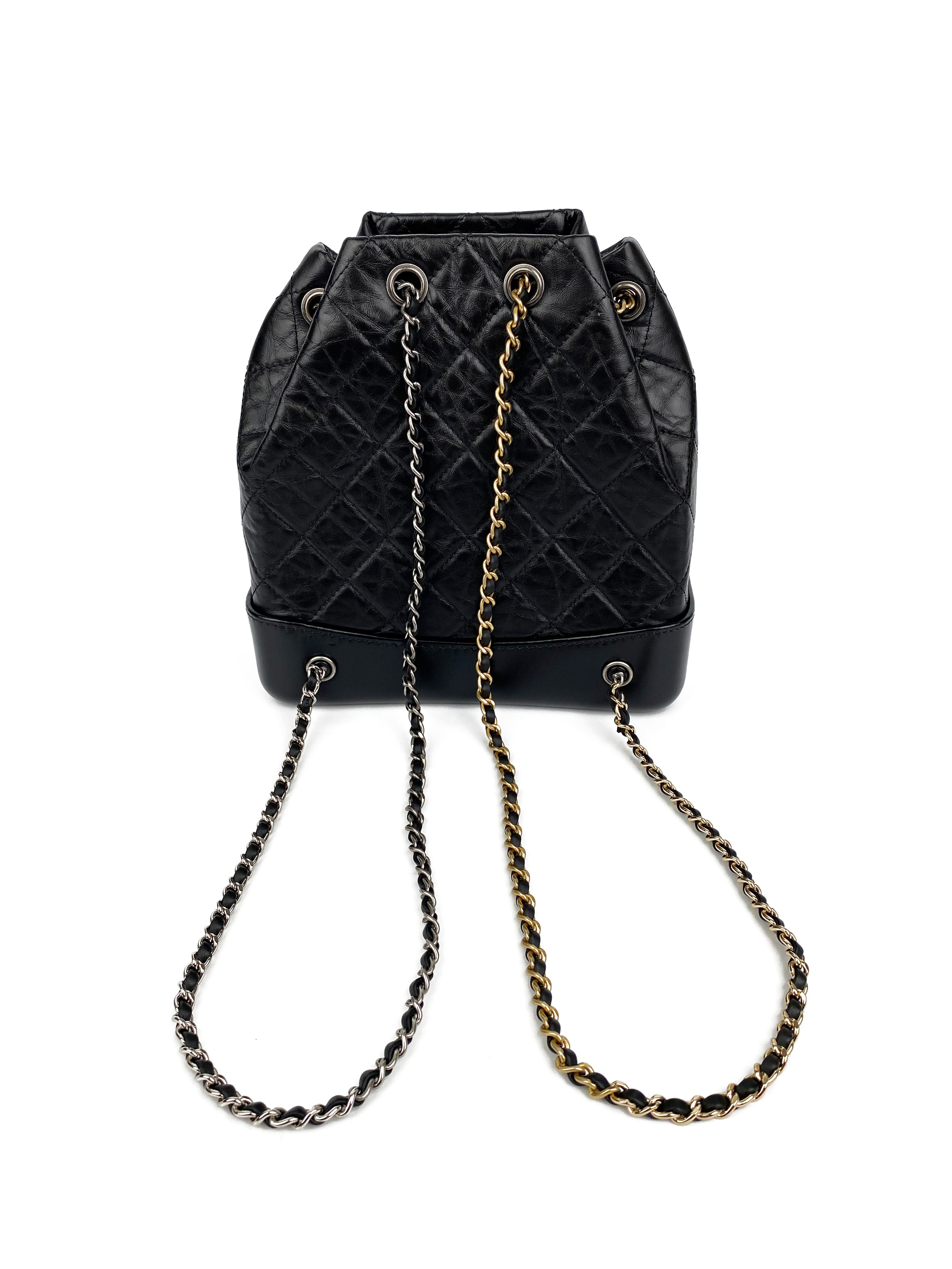 chanel gabrielle black backpack