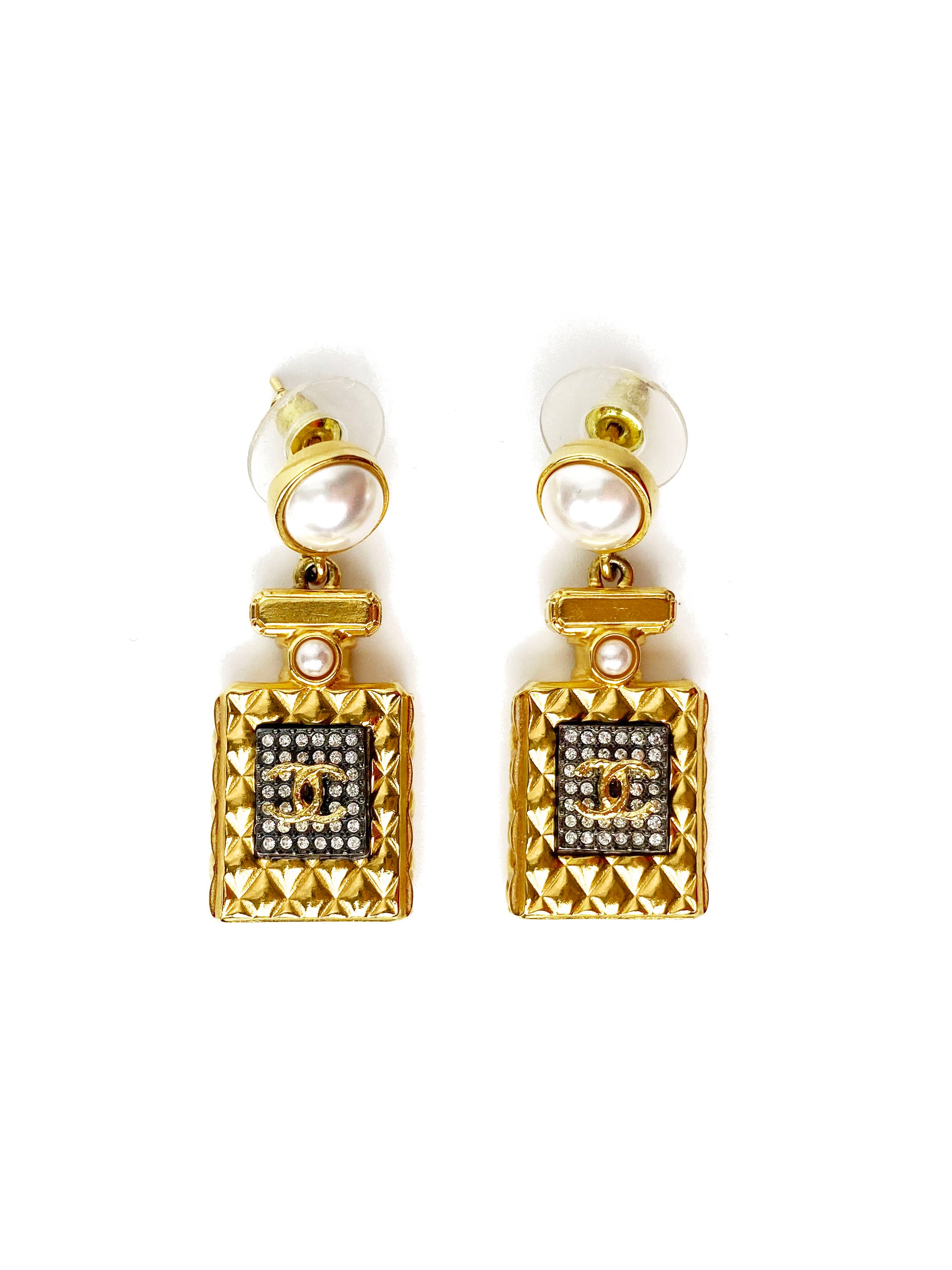 chanel bottle earrings