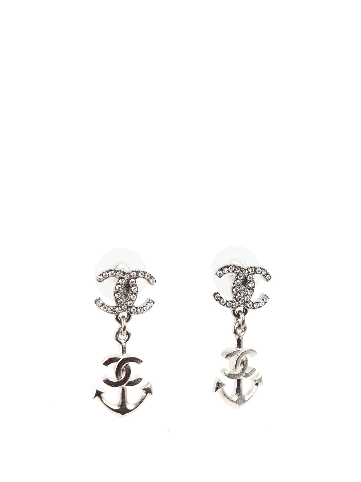 Chanel Silver CC Anchor Earrings – Votre Luxe