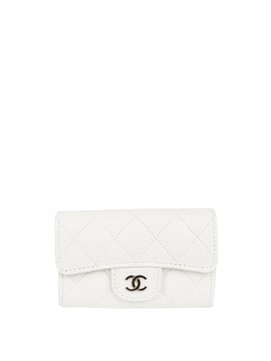 chanel white card holder