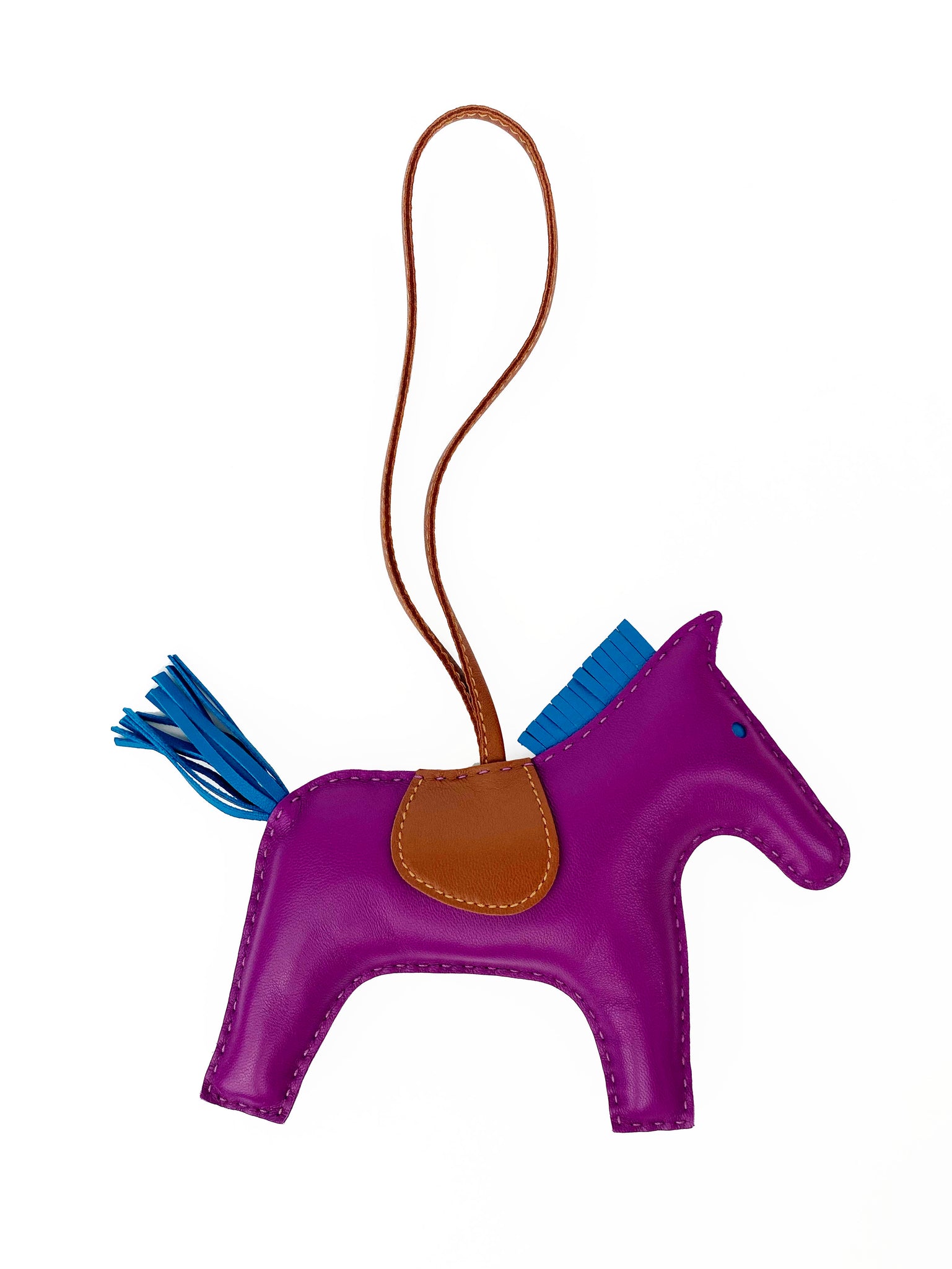 Hermes Rodeo GM Purple Horse Charm Large