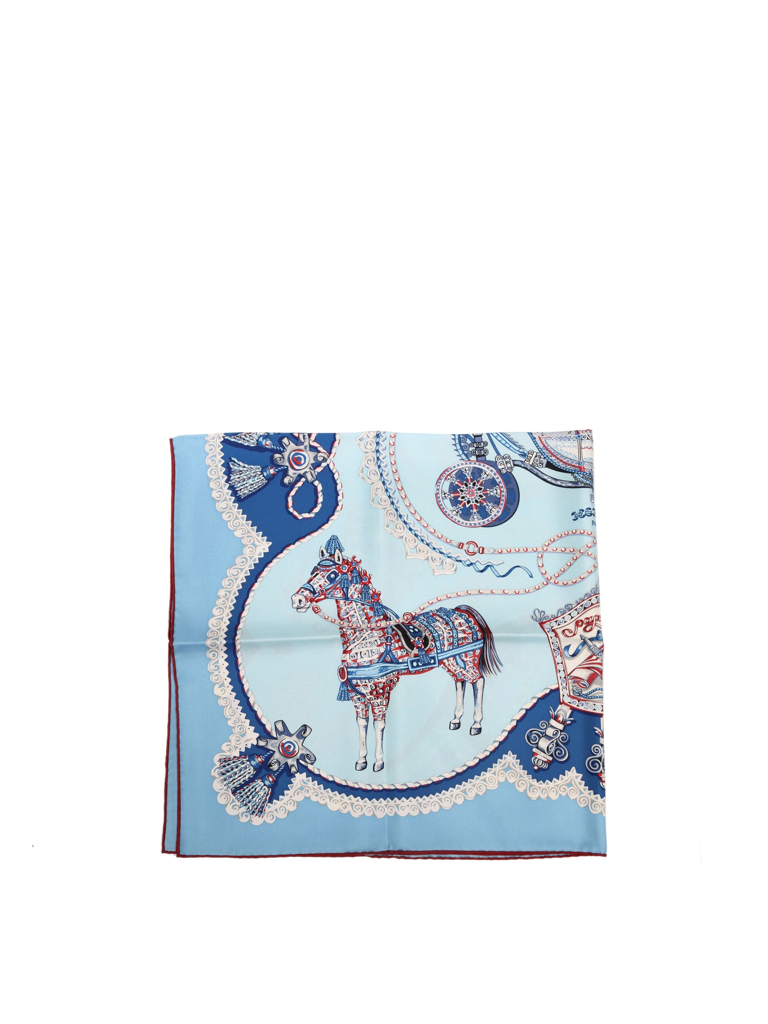 Hermes Scarf Paperoles 90 cm Silk black Carre horse carriage 35