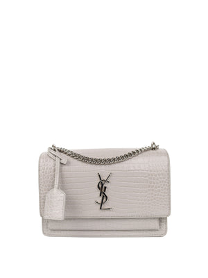 ysl grey croc bag