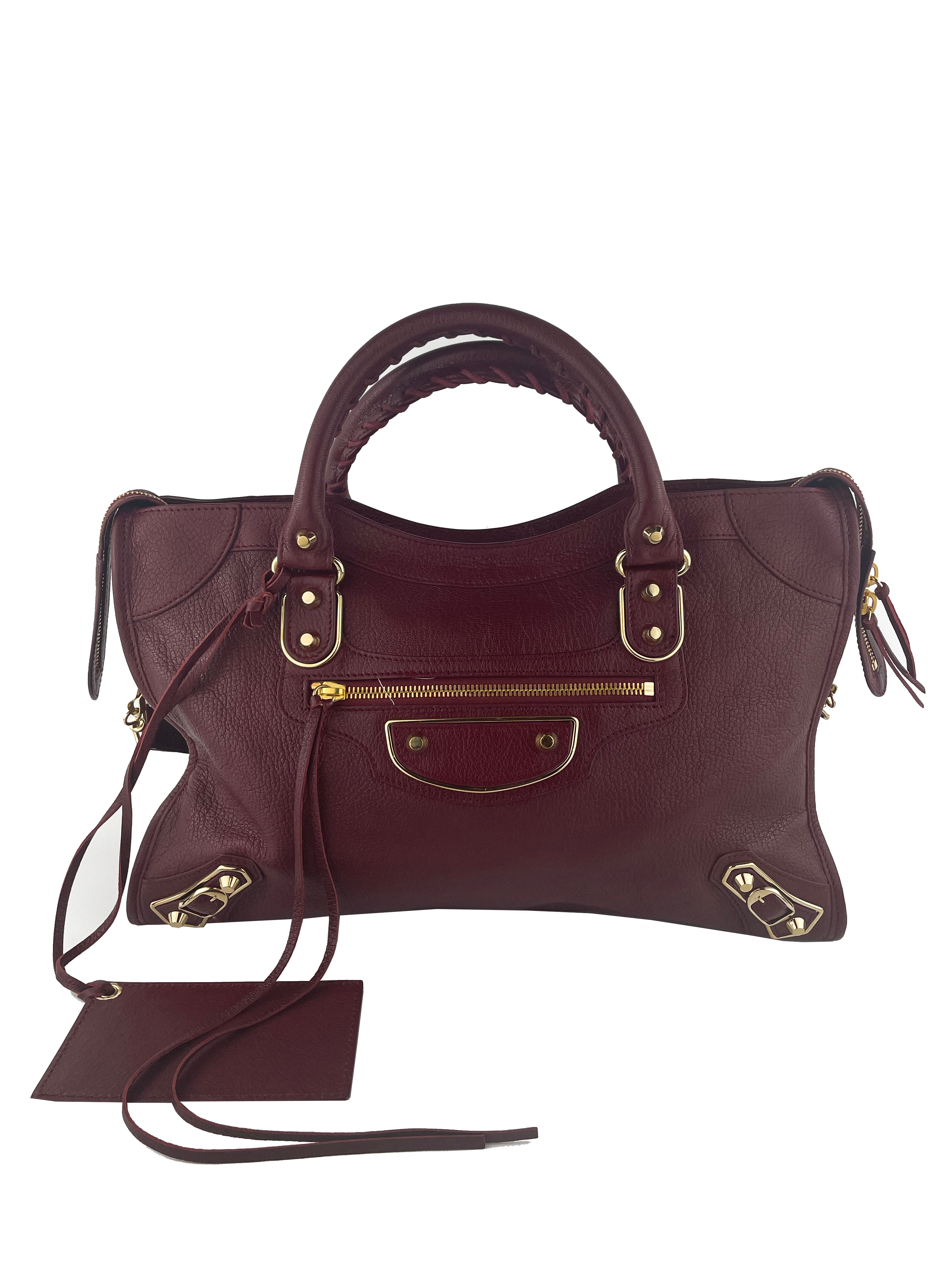 balenciaga mini city maroon