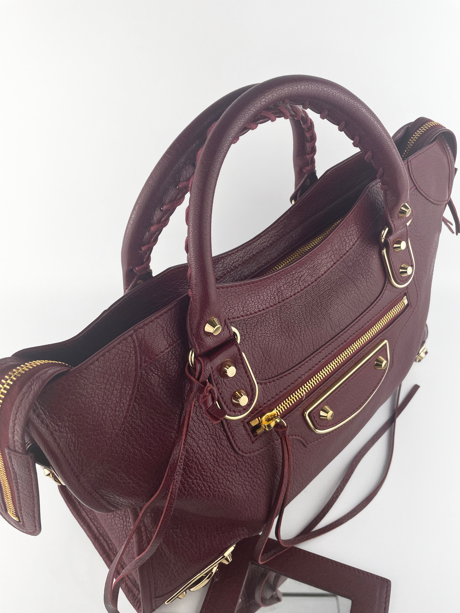 balenciaga burgundy bag