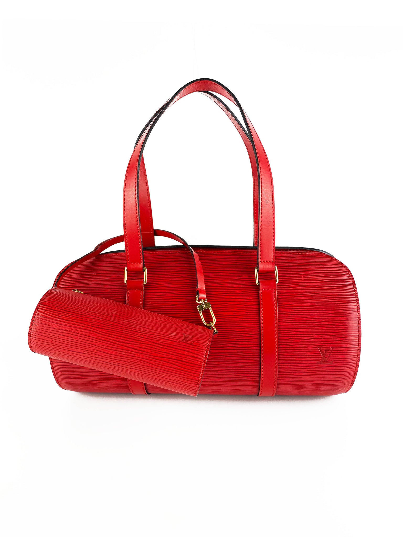 Gorgeous Louis Vuitton Petit Noe shoulder bag in red and black epi leather,  GHW For Sale at 1stDibs