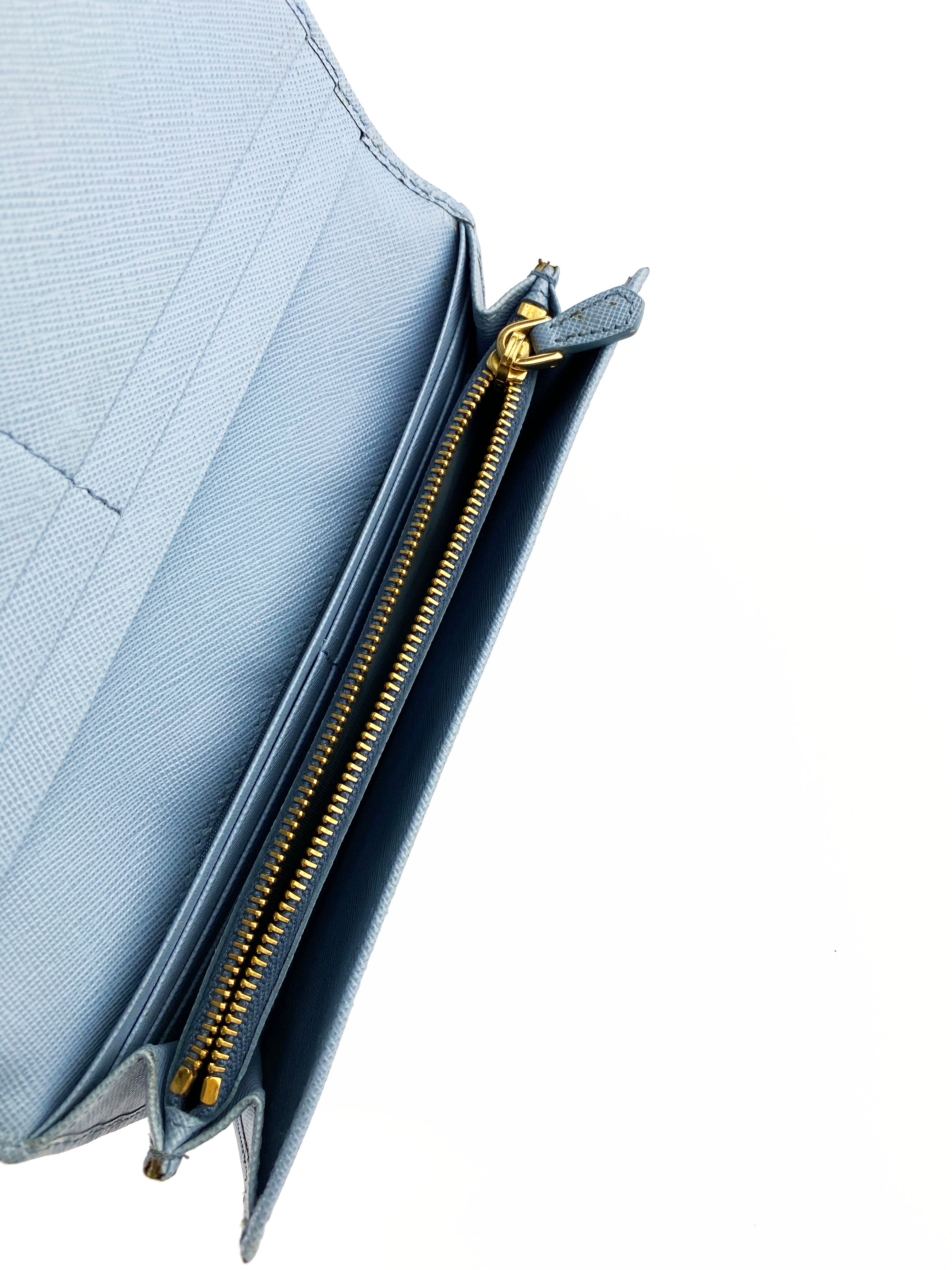 Prada Light Blue Saffiano Bow Wallet – Votre Luxe